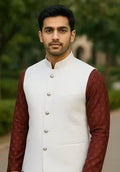 White Ethnic Jacket for Men