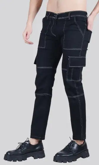 Men Cotton Blend Cargos