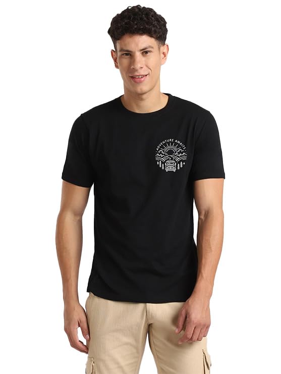 NOBERO Men's Cotton Regular Fit T-Shirt