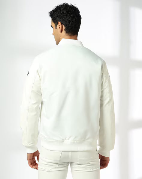 LEE COOPER Men Applique Embroidered Regular Fit Bomber Jacket