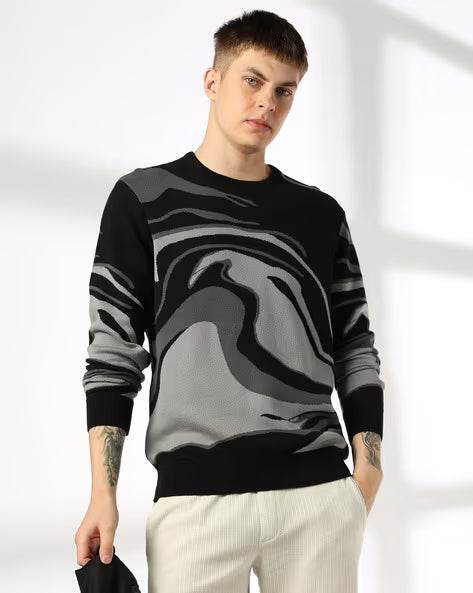 TEAMSPIRIT Men Printed Regular Fit Crew-Neck T-Shirt