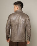 THE INDIAN GARAGE CO Panelled Slim Fit Zip-Front Biker Jacket