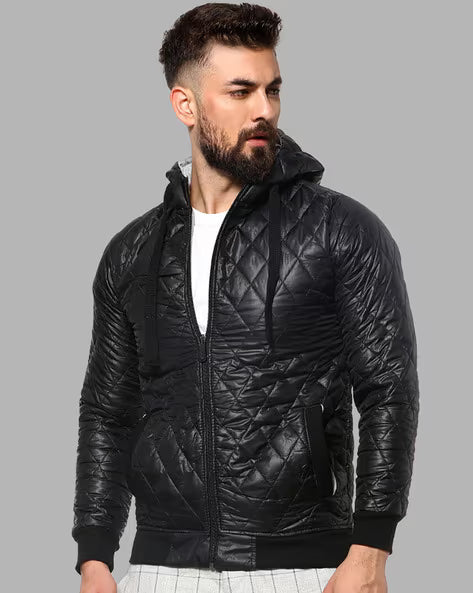 CAMPUS SUTRA Quilted Hooded Jacket with Slip Pockets