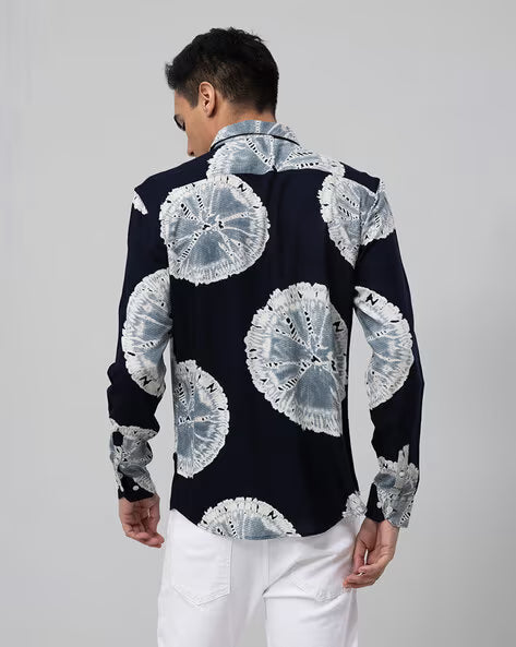 SNITCH Self-design Slim Fit Shirt