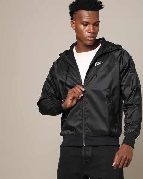 NIKE Zip-Front Hooded Jacket with Zipper Pockets