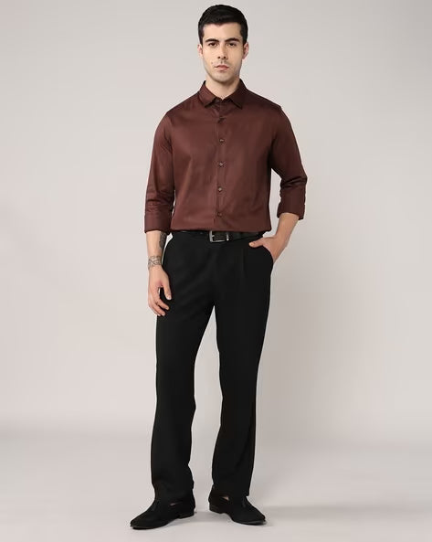 ALPHA TRIBE Men Regular Fit Button-Down Shirt