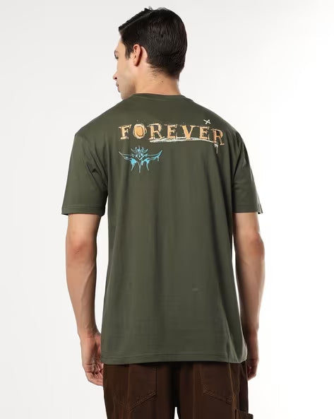 BUDA JEANS CO Men Graphic Print Relaxed Fit Crew-Neck T-Shirt