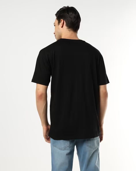 BUDA JEANS CO Relaxed Fit Crew-Neck T-Shirt with Logo Print