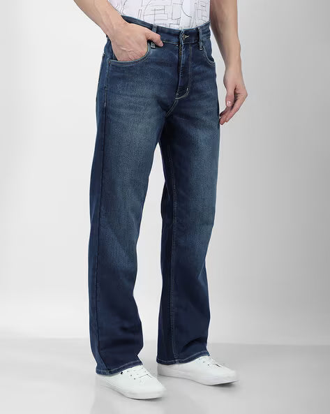 NUMERO UNO Men Mid Rise Wide Jeans