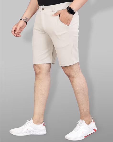 INDICLUB Pack of 2 Men Flat Front Regular Fit Shorts
