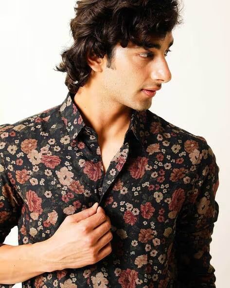 ALPHA TRIBE Men Floral Print Regular Fit Shirt