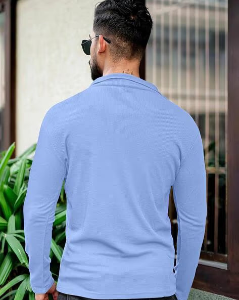 HK FASHION Men Self-Design Regular Fit Polo T-Shirt