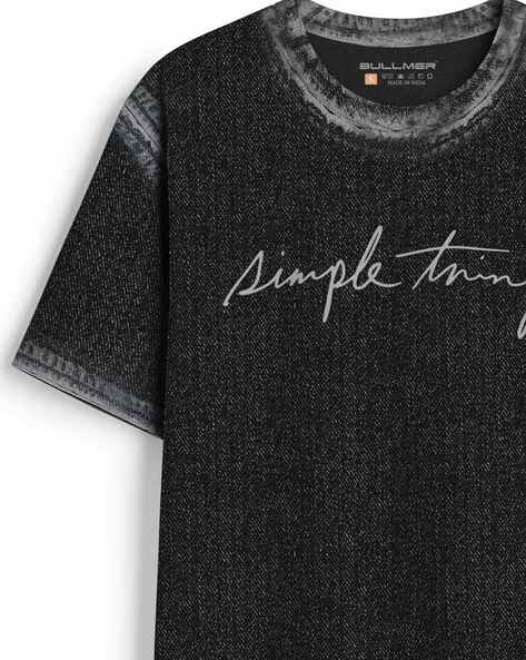 BULLMER Men Pack of 2 Graphic Print Oversized Fit Round-Neck T-Shirts