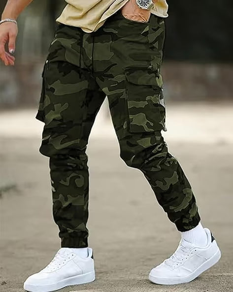 ALPHA TRIBE Men Camouflage Print Relaxed Fit Cargo Pants