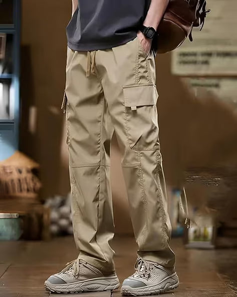 ALPHA TRIBE Men Relaxed Fit Flat-Front Cargo Pants