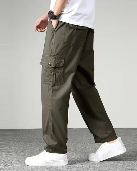 ALPHA TRIBE Men Mid-Rise Relaxed Fit Cargo Pants