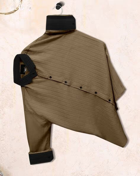 MAMERU Men Regular Fit Shirt with Cutaway Collar