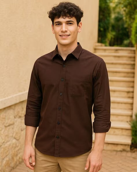 BUDA JEANS CO Men Regular Fit Spread-Collar Shirt