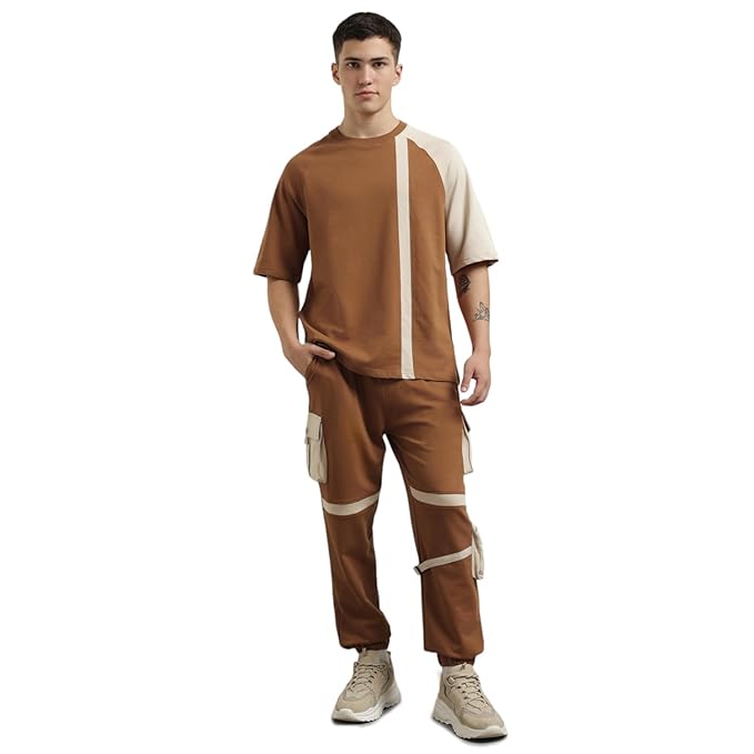 NOBERO Mens Cotton Blend Striped Co-Ord Sets