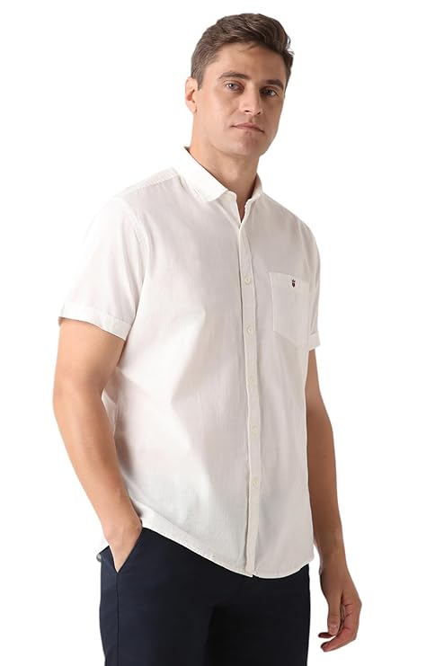 Louis Philippe Men's Cotton Solid Slim Fit Shirt