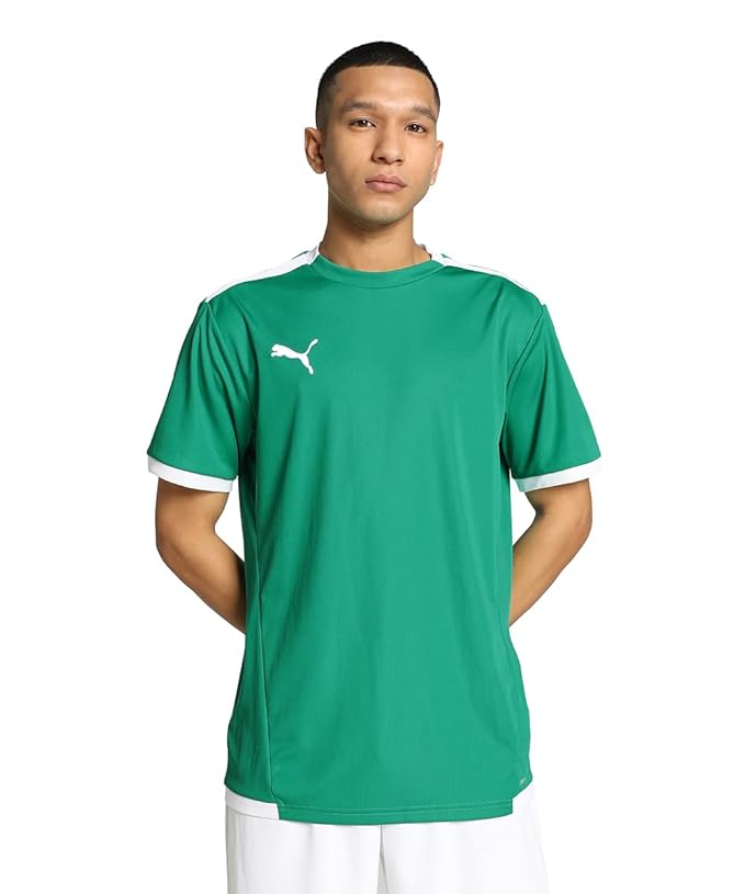 Puma Men's teamLIGA Football Jersey | Lightweight and Sweat Proof Polyester Sports Crew Neck Training T-Shirt for Men | Breathable Athletic T-Shirt for Football & Sports