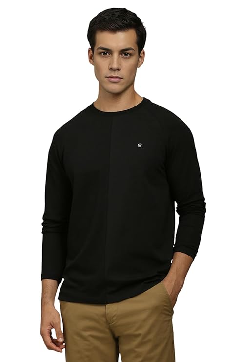 Louis Philippe Men's Cotton Solid Slim Fit T-Shirt