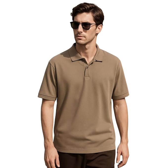 NOBERO Men's Cotton Solid Regular Fit Polo Shirt