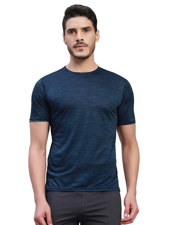 TRUEVINTO Men's Quick Dry Half Sleeve Gym T-Shirt – Lightweight Crew Neck Activewear for Workout, Running, Training