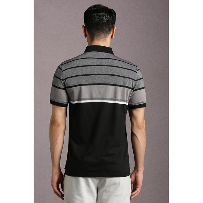 Louis Philippe Mens Cotton Regular Fit Solid Polo T-Shirt