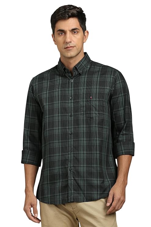 Louis Philippe Men's Checkered Slim Fit Shirt