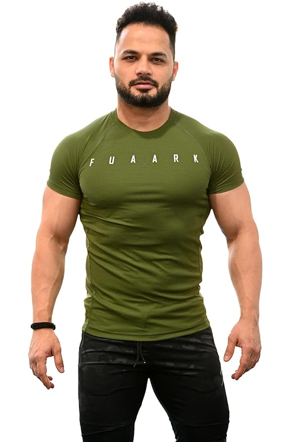 Men's Round Neck Slim fit Gym & Active wear Sports T-Shirt for Workout & Casual Wear