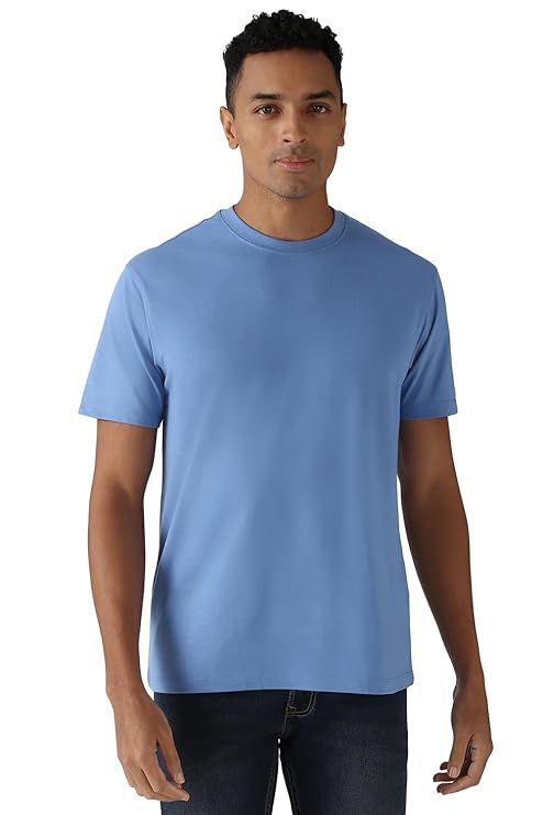 Peter England Men's Cotton Regular Fit Crew Round Neck Tshirt