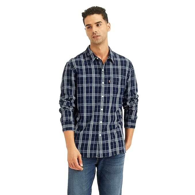 Levi's Men Rayon Blend Checkered Regular Fit Shirt
