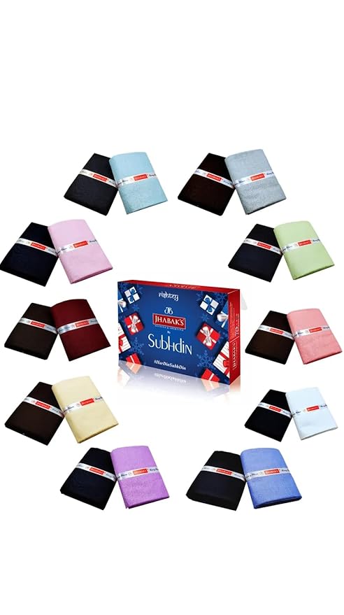 JHABAK'S Unstitched Premium Cotton Blend Solid Shirt & Trouser Fabric - 2.25 m Shirt Cloth - 1.20 m Pant Piece