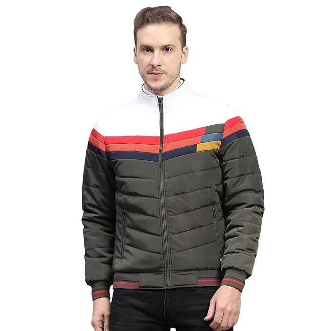 Monte Carlo Mens Solid Mock Neck Full Sleeve Jacket