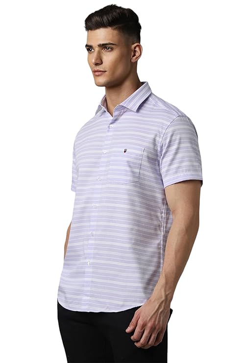 Louis Philippe Men's Striped Slim Fit Shirt