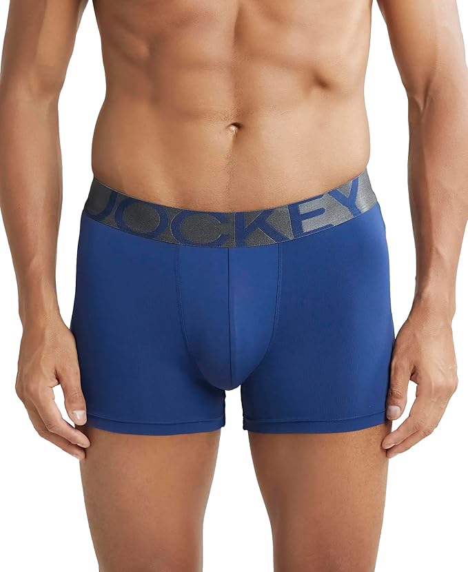 Jockey IC28 Men's Tactel Microfiber Elastane Stretch Solid Trunk with Moisture Move Treatment