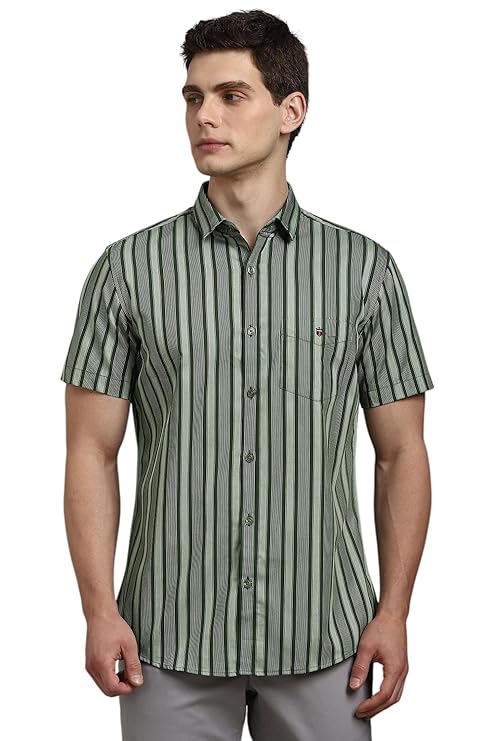 Louis Philippe Men's Striped Slim Fit Shirt