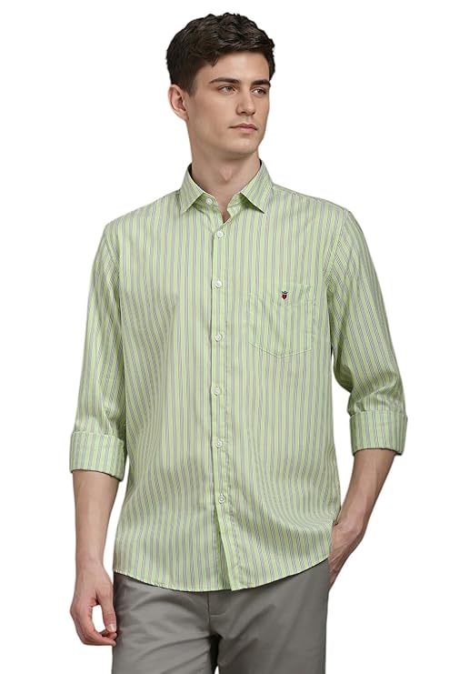 Louis Philippe Men's Striped Slim Fit Shirt