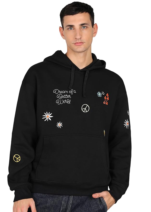 Alan Jones Clothing Cotton Blend Abstract Print Men's Oversize Hoodies