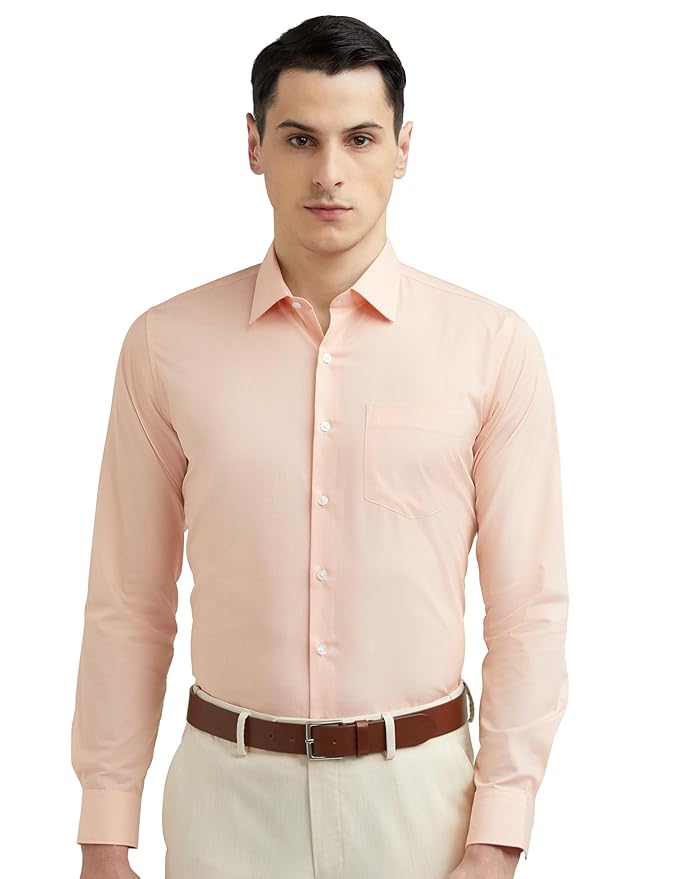 Van Heusen Solid Formal Shirt for Men| Premium Cotton| Full Sleeves| Slim Fit |Breathable Fabric
