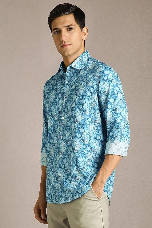 Louis Philippe Men's Letter Print Slim Fit Shirt