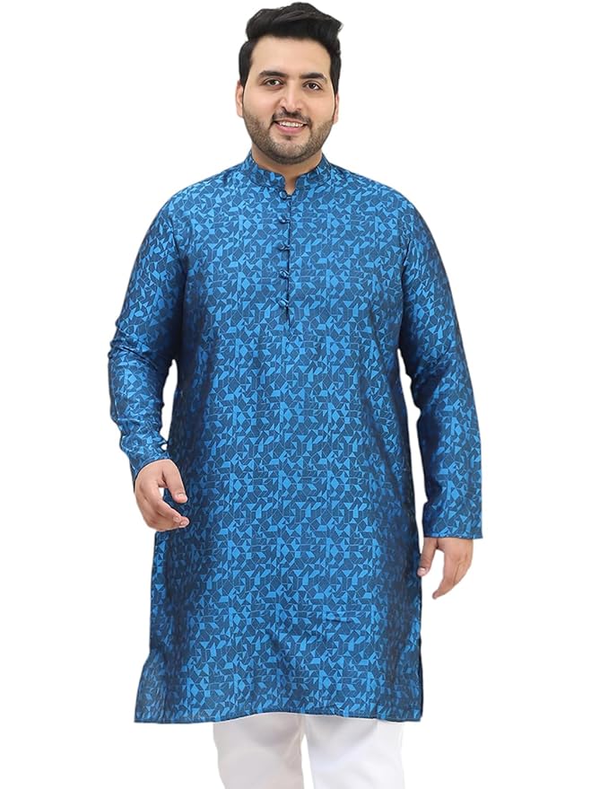 SOJANYA Plus (Since 1958) Men's Cotton Blend Printed Only Long Kurta