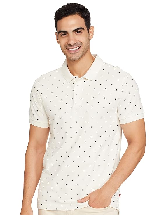 Levi's Men's Cotton Regular Fit Printed Polo T-Shirt
