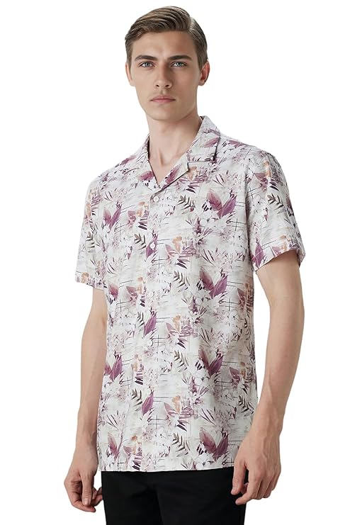 Louis Philippe Men's Cotton Printed Slim Fit Shirt