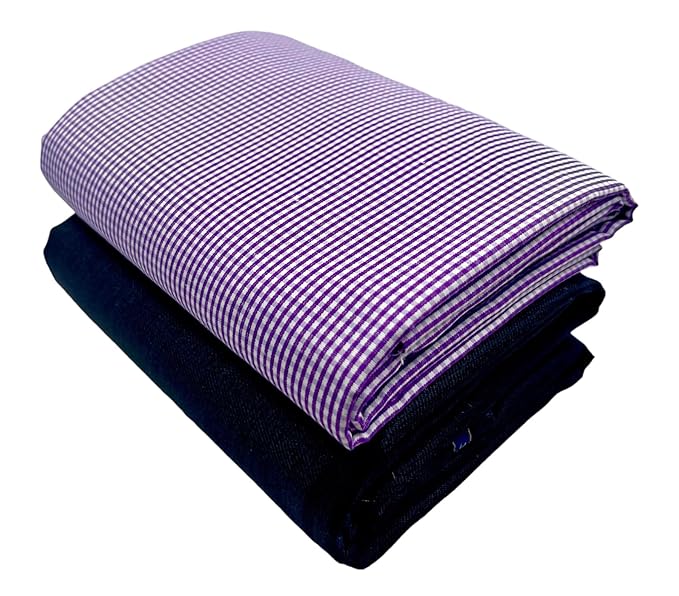 JHABAK'S Checkered Shirt and Trouser Fabric 20 - Polycotton Material - 2.25m Shirt Cloth - 1.20m Pant Piece for Men