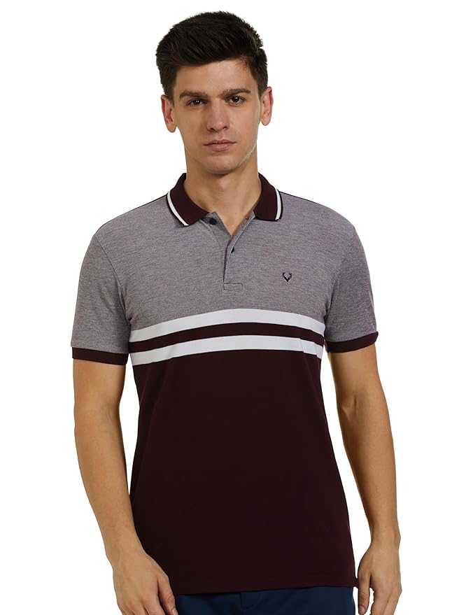 Allen Solly Men Polycotton Regular Fit Color Blocked Polo
