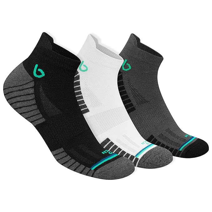 BAMBOS Bamboo Socks for Men Anti-Microbial Ultra Soft Padded Ankle Socks, Pack of 3