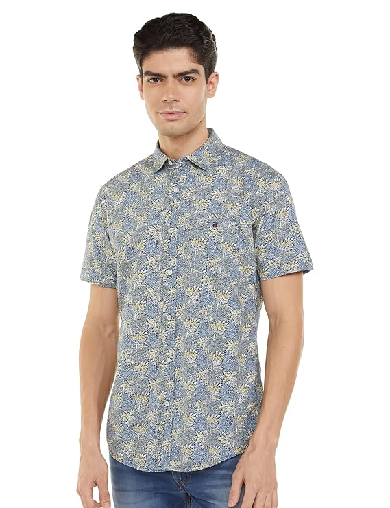 Louis Philippe Men's Printed Slim Fit Shirt