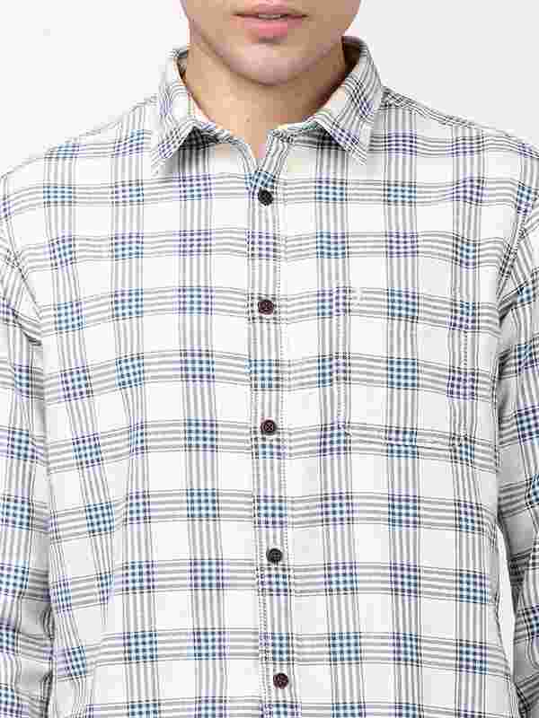 Men Checked Full Sleeve Cotton Blend Shirt
